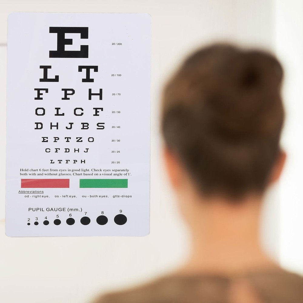 Pocket Eye Chart With 2pcs Occluder Double Sided Vision Eye Test Exams Chart