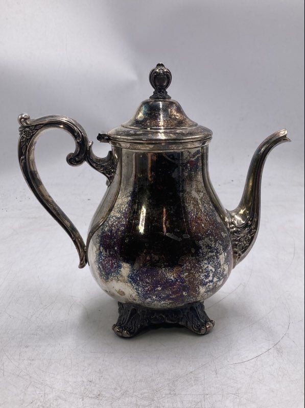 Vintage Silver Plated Collectible Small Teapot With Lid And Handle