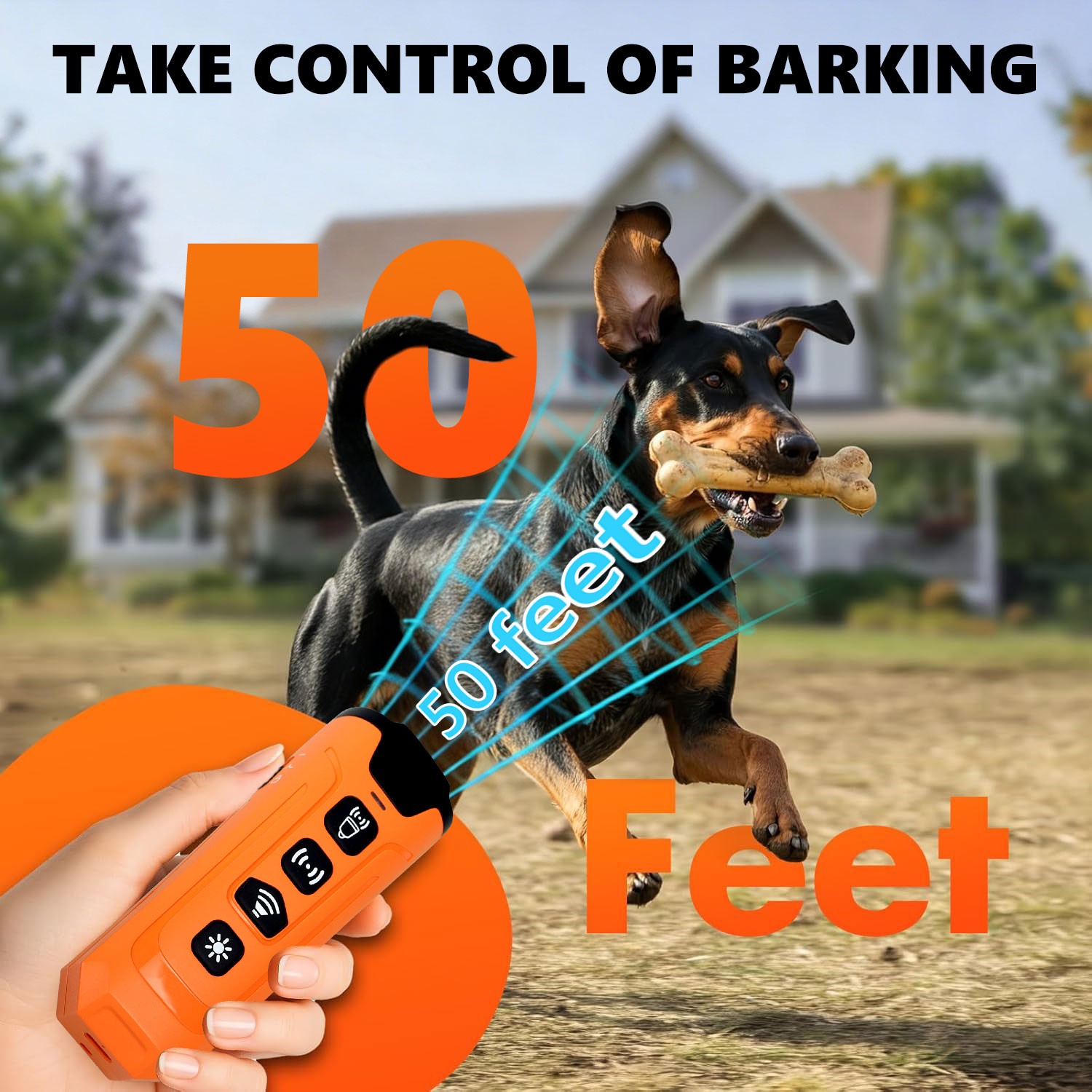 50FT Ultrasonic Dog Bark Deterrent Device Anti Barking Control Training Stopper