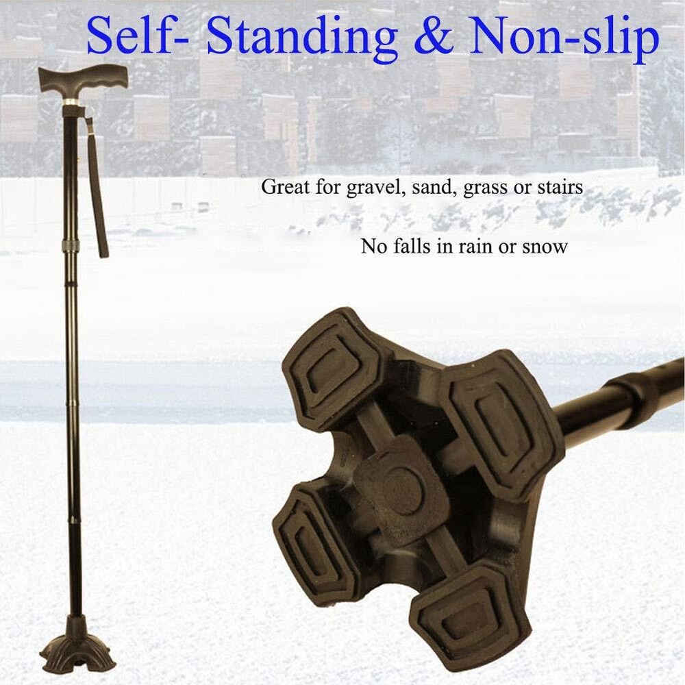 Quad Support Cane Tip Self Standing for Enhanced Stability