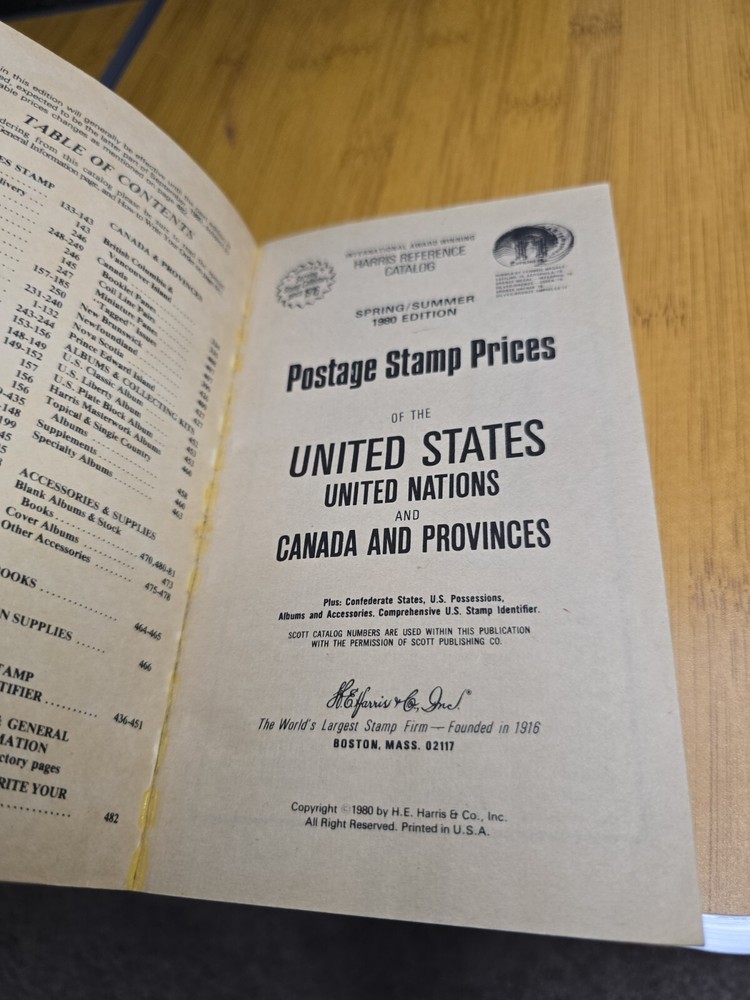 1980 Harris catalog of Postage Stamp Prices US, United Nations and Canada