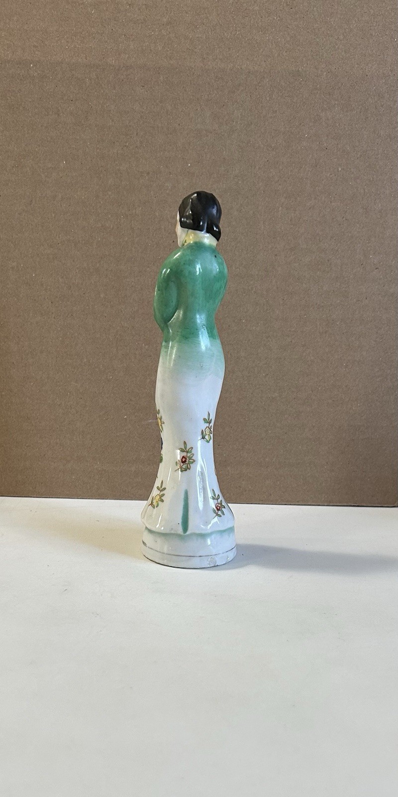 1940's Porcelain Hand Painted 7" Asian Geisha Woman Figurine Occupied Japan