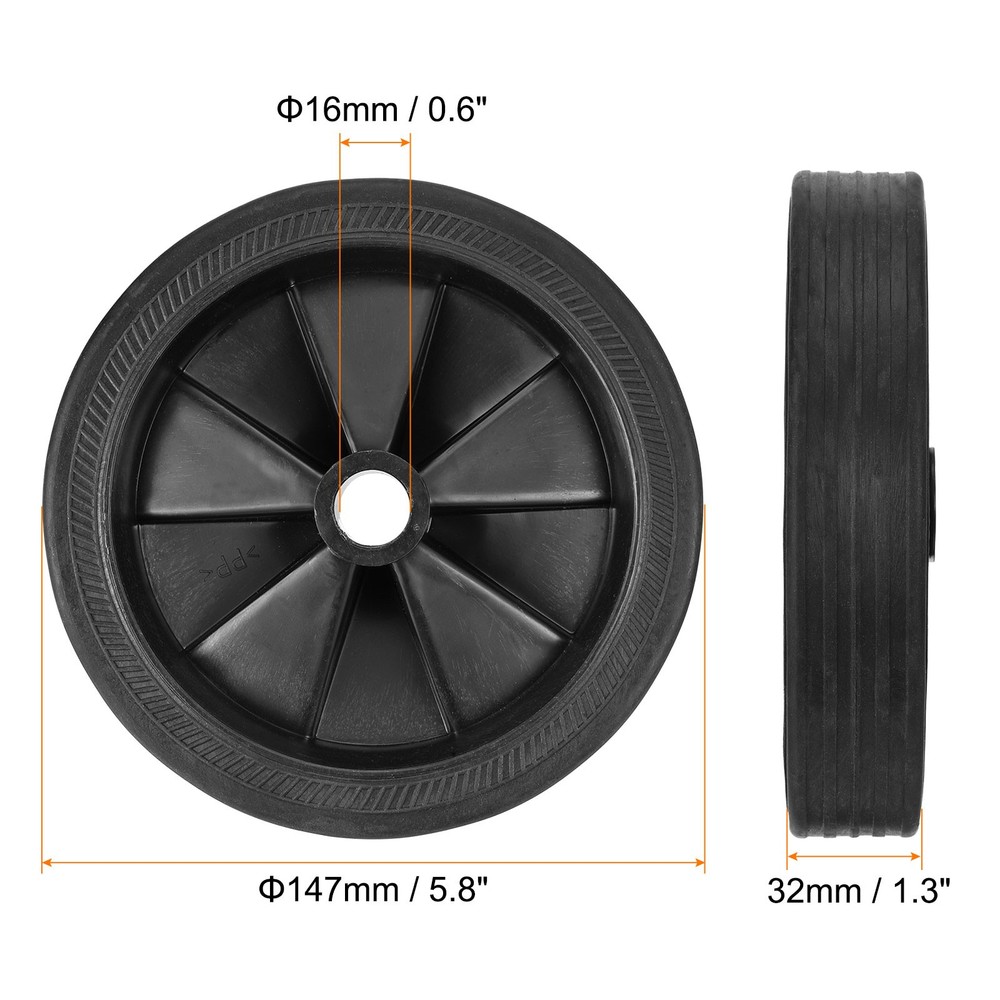 2pcs 5.8" Air Compressor Wheels Universal Air Compressor Wheel Replacement Part