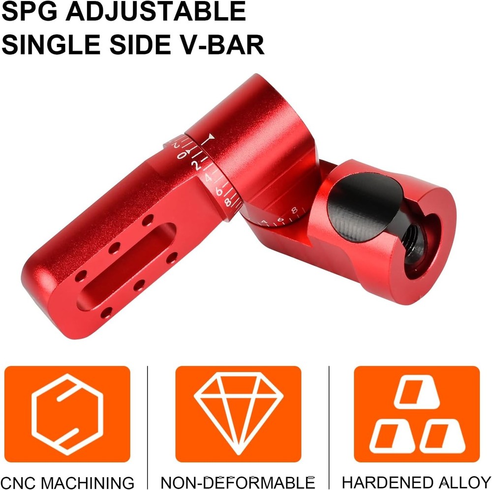 SPG Archery Single Side V-Bar Mount - Adjustable Bow Stabilizer Quick Disconnect