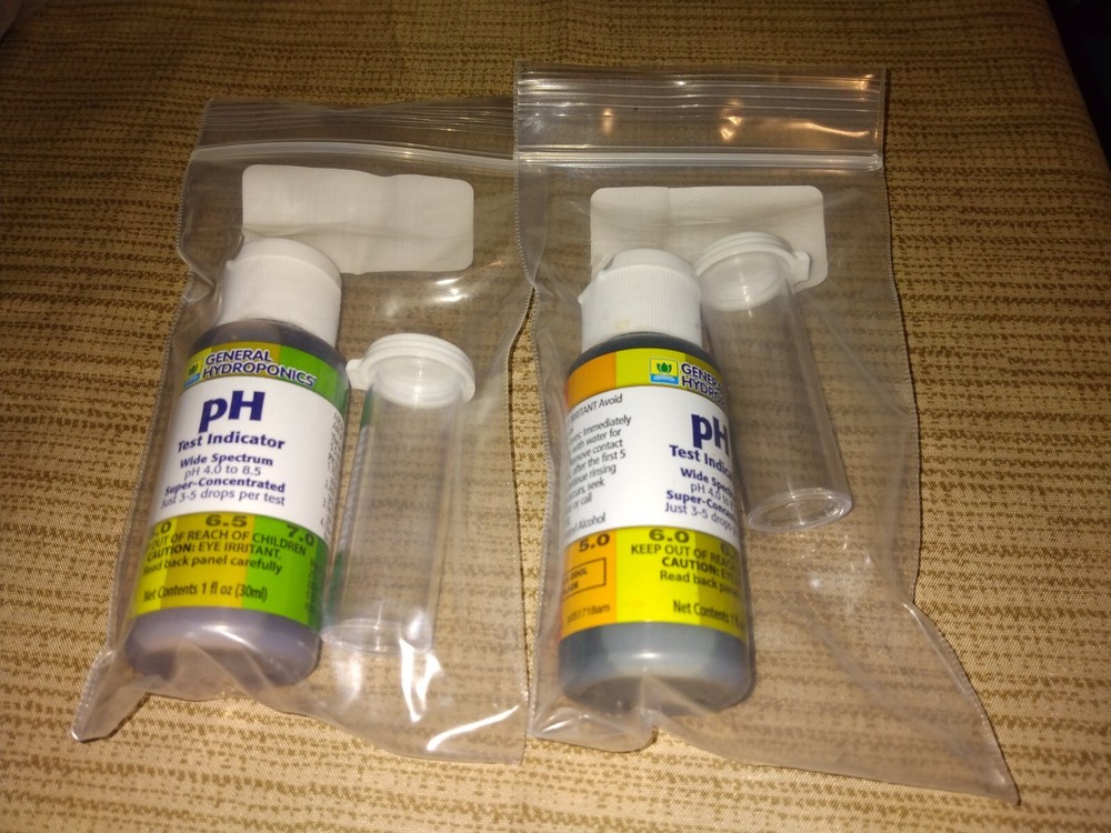 (2) General Hydroponics pH Test Indicator Control Kit 1oz -wide spectrum NEW!