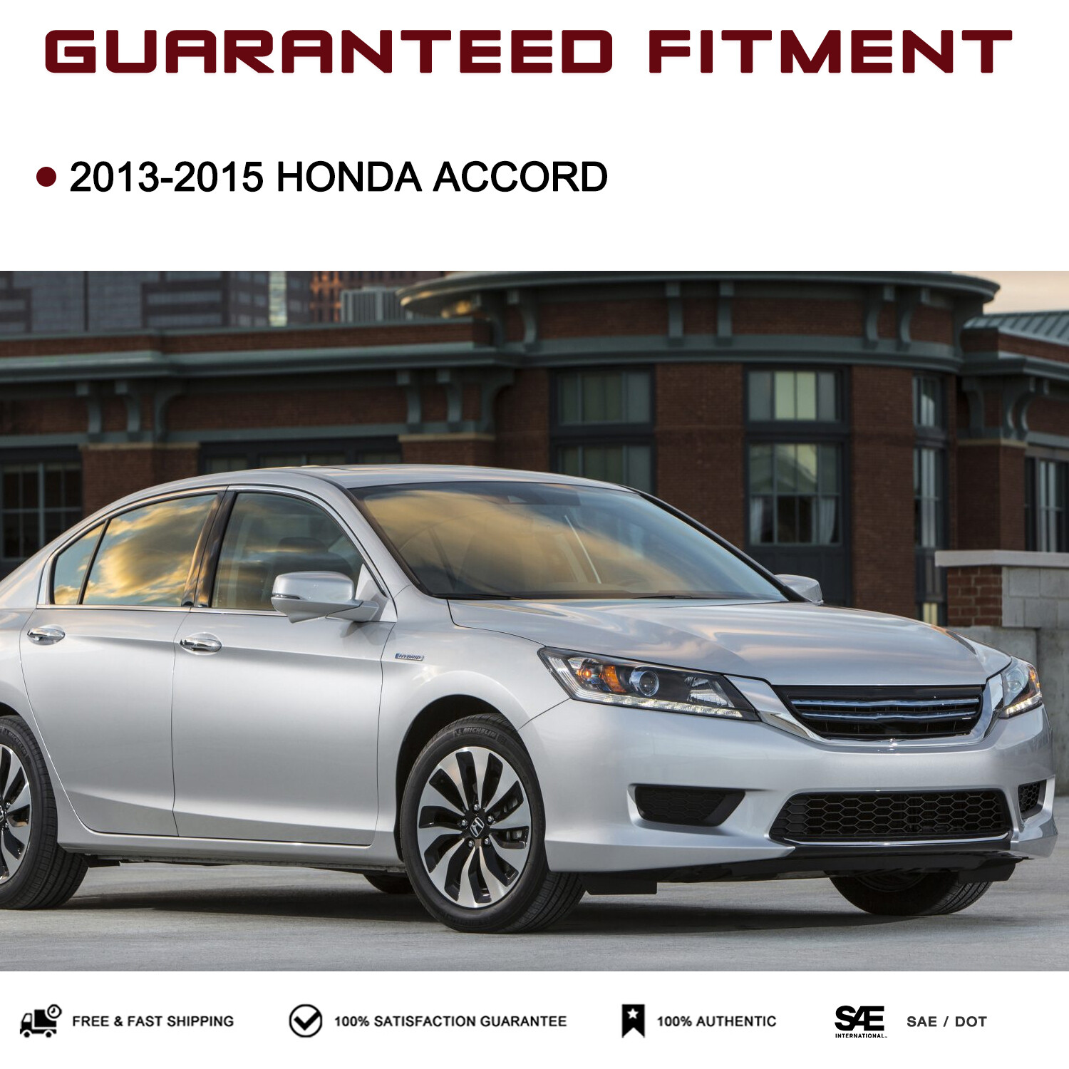 For 2013 2014 2015 Honda Accord Sedan W/O LED DRL Projector Halogen Headlights