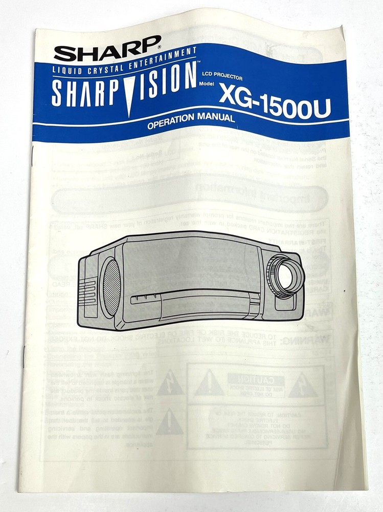 SHARP SharpVision LCD Projector XG-1500U Owners Users OPERATION MANUAL ONLY
