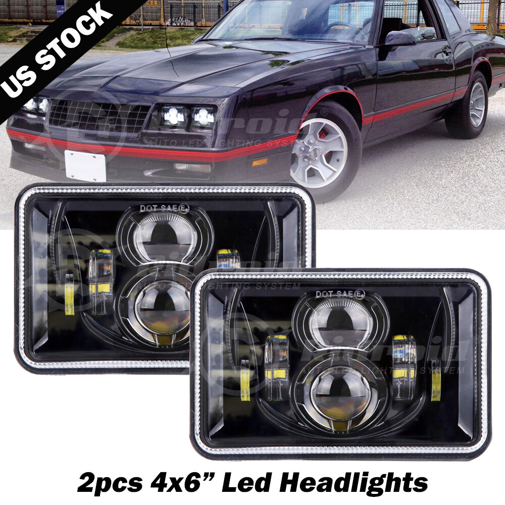 Rectangular 4X6 LED Headlights Approved with High Low Beam H4651 H4652 H4656