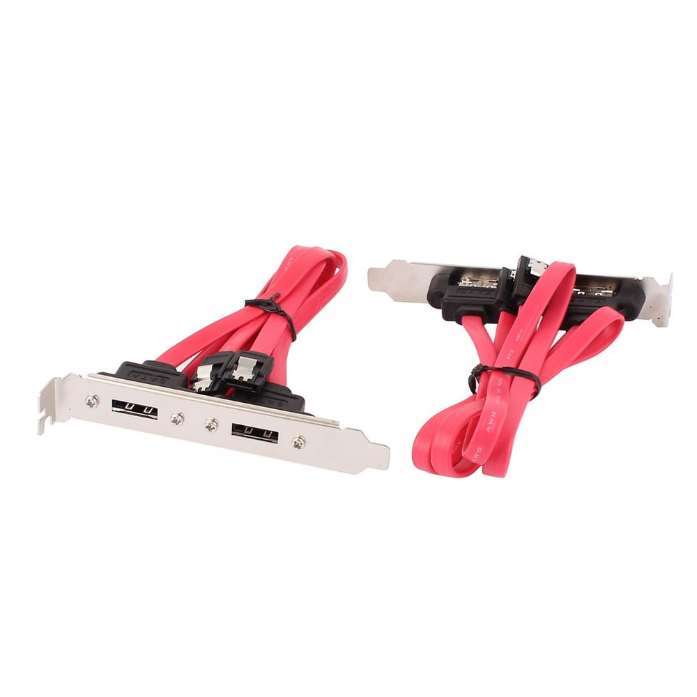 2Pack Dual Port Serial ATA Cable Bracket Adapter Cable