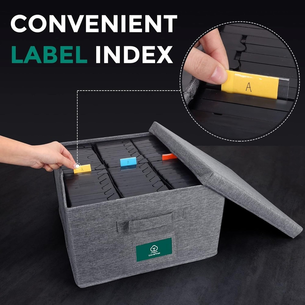 VHS Storage Box with Lid, Practical VHS Storage Case with Index Labels, 14.4 ...