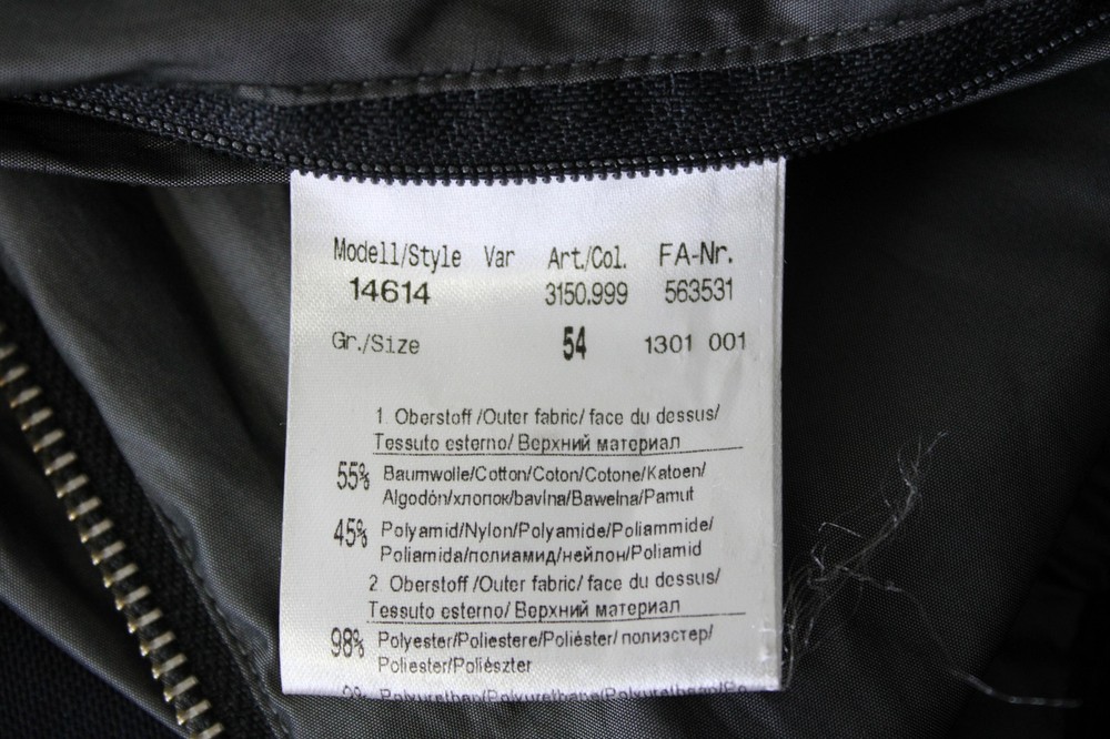 Baldessarini Black Notched Lapel with Grey Zip-Out Inner Blazer Jacket Size 54