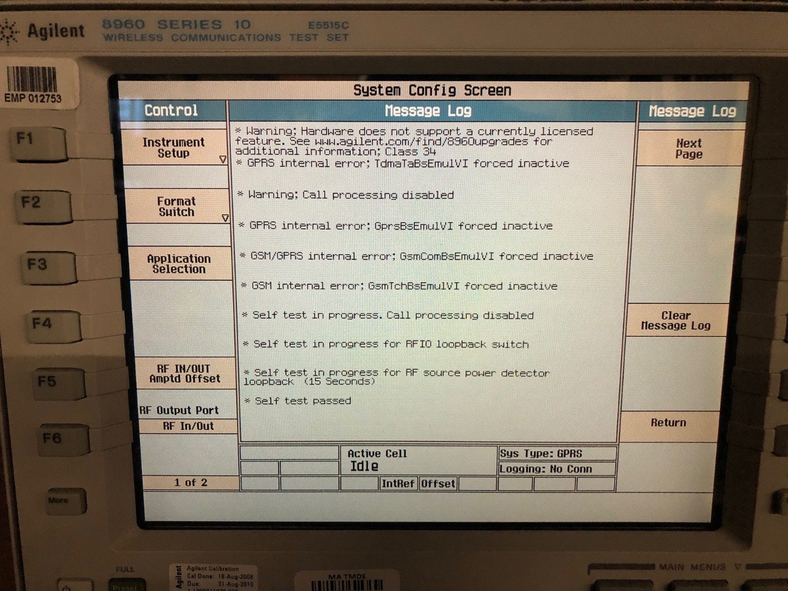 Agilent 8960 Series 10 E5515C Wireless Communications Test Set, Powers up