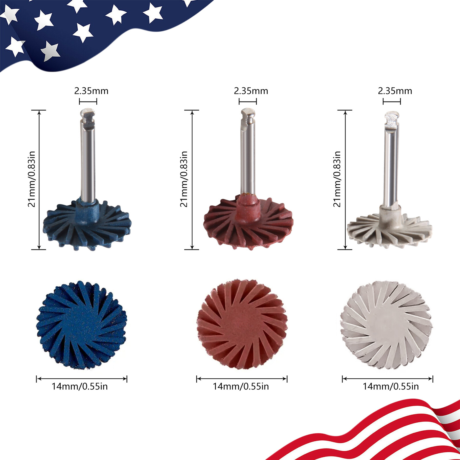 6Pcs Dental Composite Polishing Diamond System RA Disc 14mm Wheel Kit SANDENT po