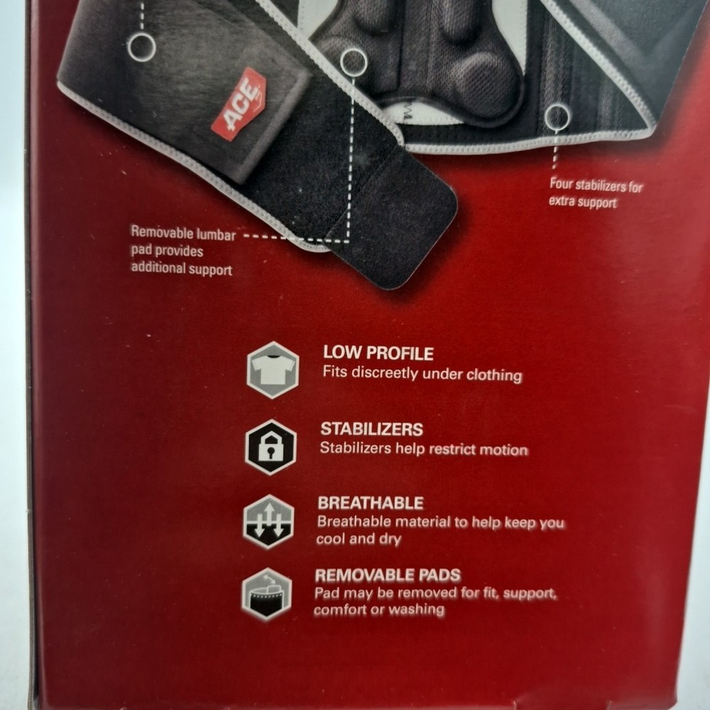 ACE Back Deluxe Stabilizer With Lumbar Support (Gray) One Size Adjustable