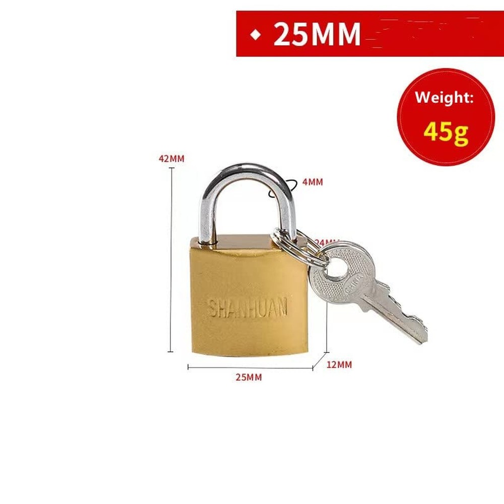 Findeyo 2 pcs Mini Padlock with 2 Keys, 0.98 inch Solid Brass Small Lock with...