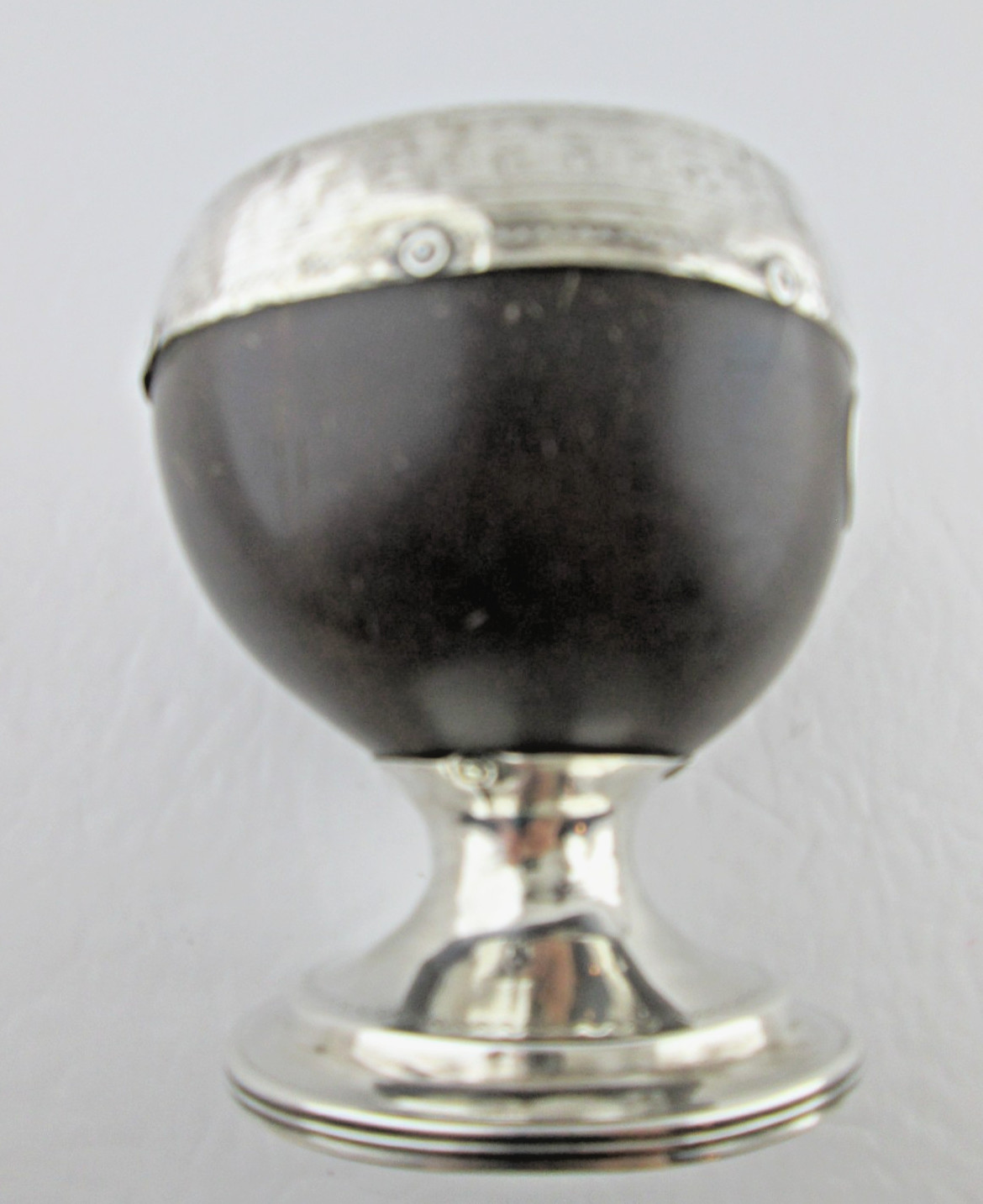 Antique English George III Appolone RUDKINS Sterling Silver Coconut Goblet