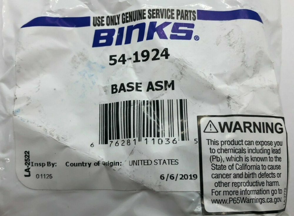 BINKS 54-1924 BASE ASM (Base Assembly)