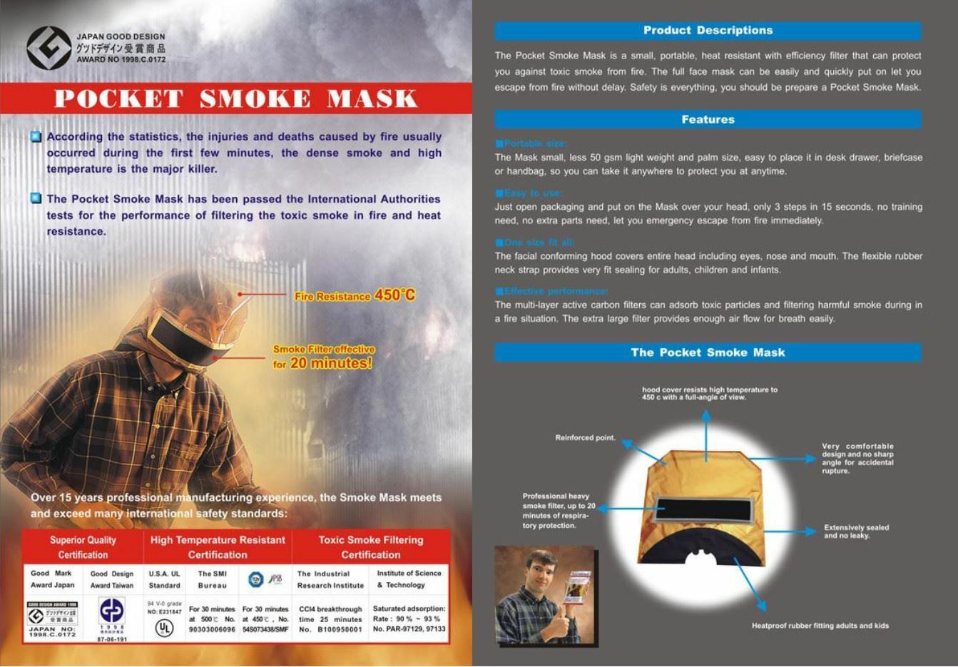 HK Pocket Smoke Escape Hood