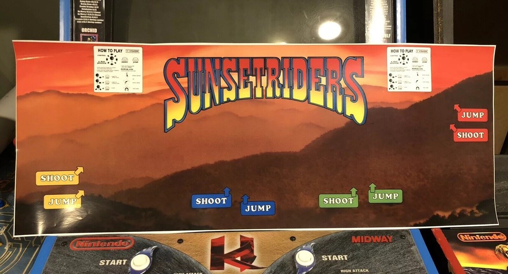 Sunset Riders Arcade Control Panel Overlay CPO Decal Sticker Konami