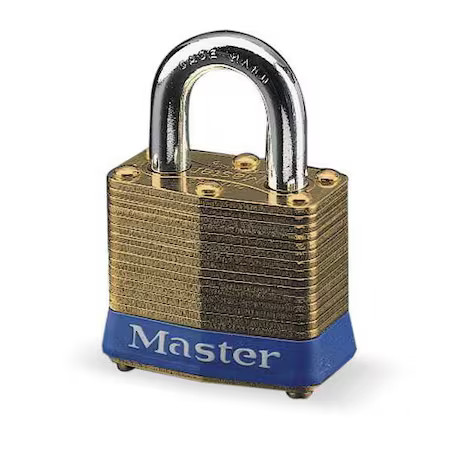 Master Lock 2Ka-X2431 Padlock, Keyed Alike, Standard Shackle, Rectangular Brass