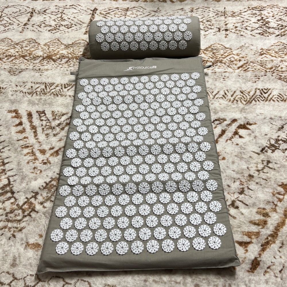 Prosource Fit Accupressure Mat + Pillow Set Gray EUC