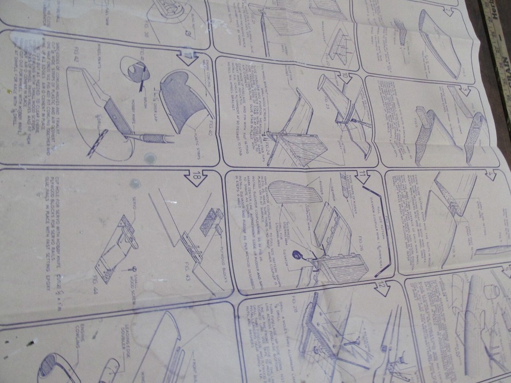 Model Airplane Blueprints Lanier LASER Wall Hanger Art.
