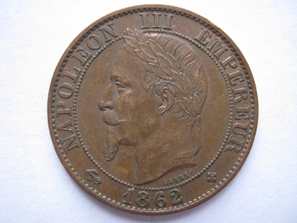 France 1862-BB bronze 5 Centimes EF