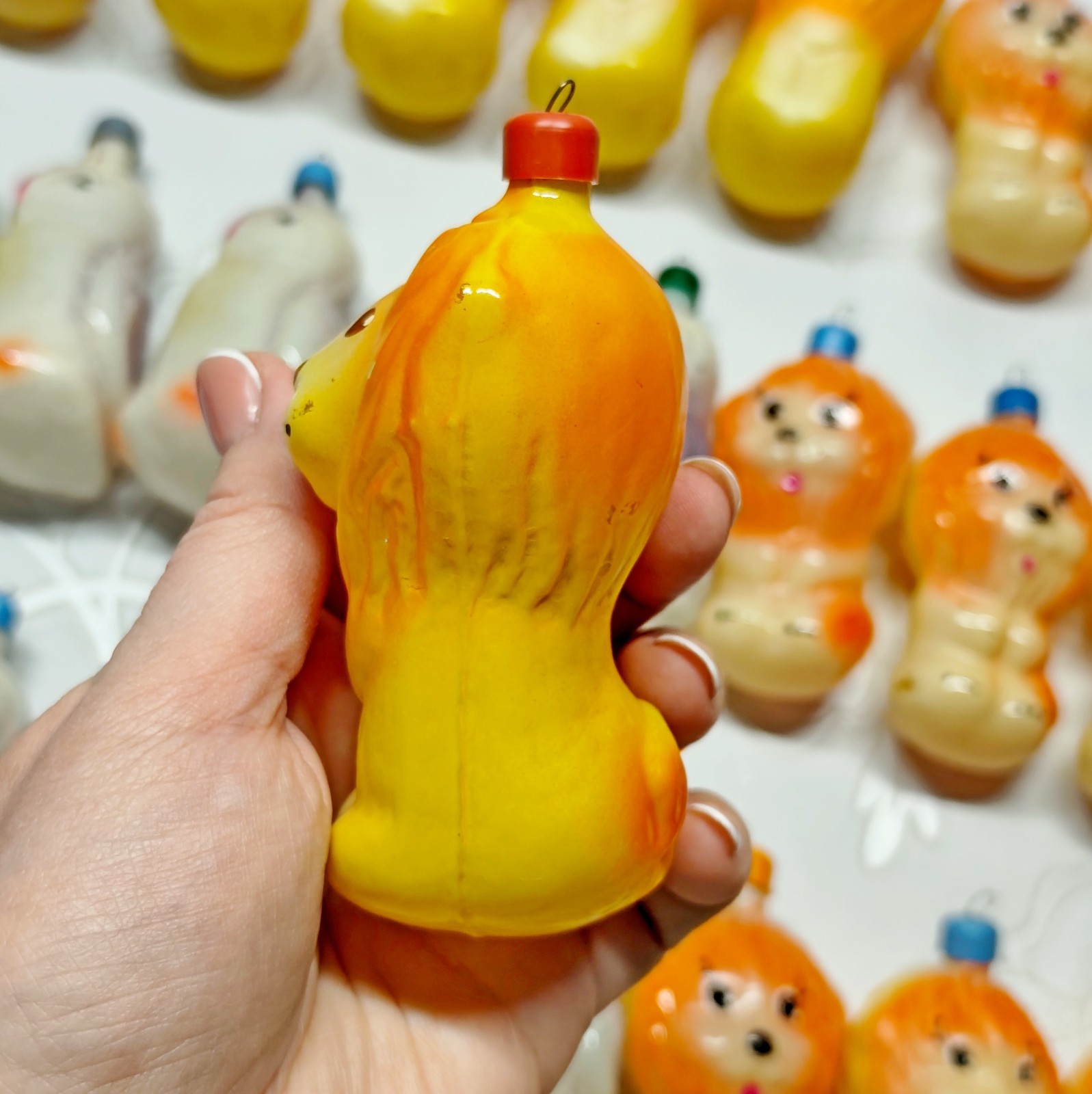 Vintage glass Christmas Ornament animals decoration soviet USSR