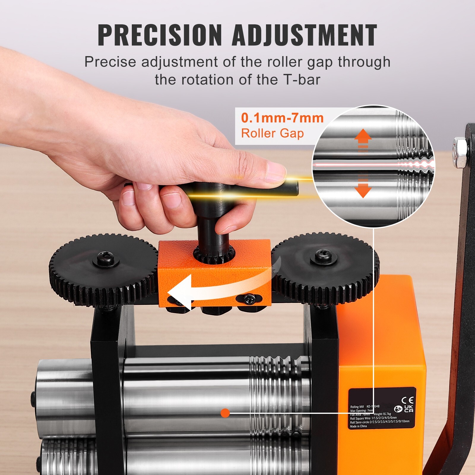 Rolling Mill 3"/76 mm Jewelry Rolling Mill Machine 1: 2 Gear Ratio 3-in-1