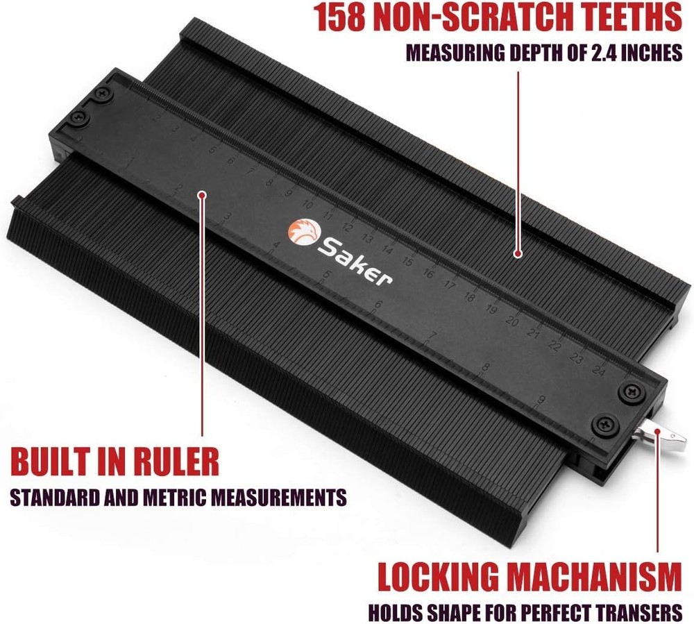 Contour Gauge Profile Tool Adjustable Lock Precisely Copy Irregular Shapes