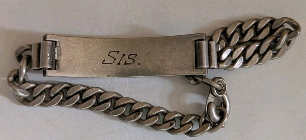 WW2 Sterling ID Bracelet - BUD GRAHAM 3124382 - XB