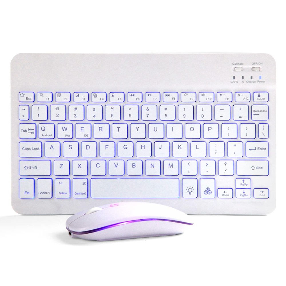 Bluetooth Keyboard and Mouse Combo for iPad - Rechargeable Wireless Keyboard ...