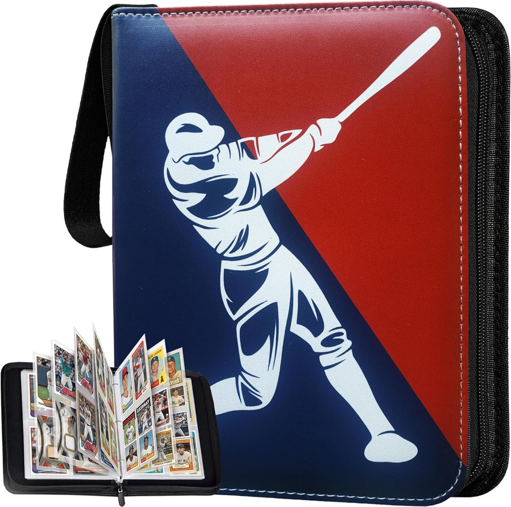 Baseball Card Binder 900 Pockets with 50 Protective Sleeves, Large Baseball Bind