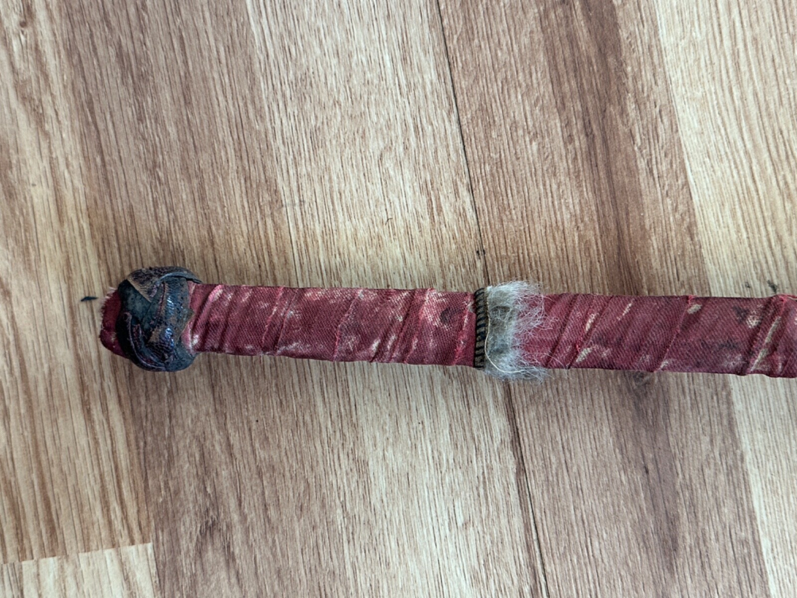 Antique Native American skull cracker weapon tomahawk rawhide painted stone club