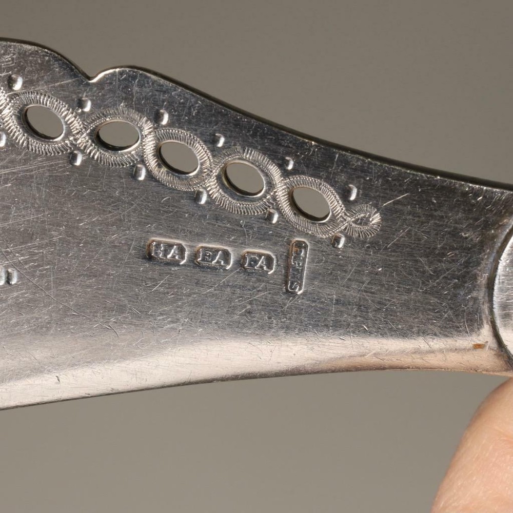 Atkins Bros Sheffield Etched Fish Knife Fork Serving Set Antique