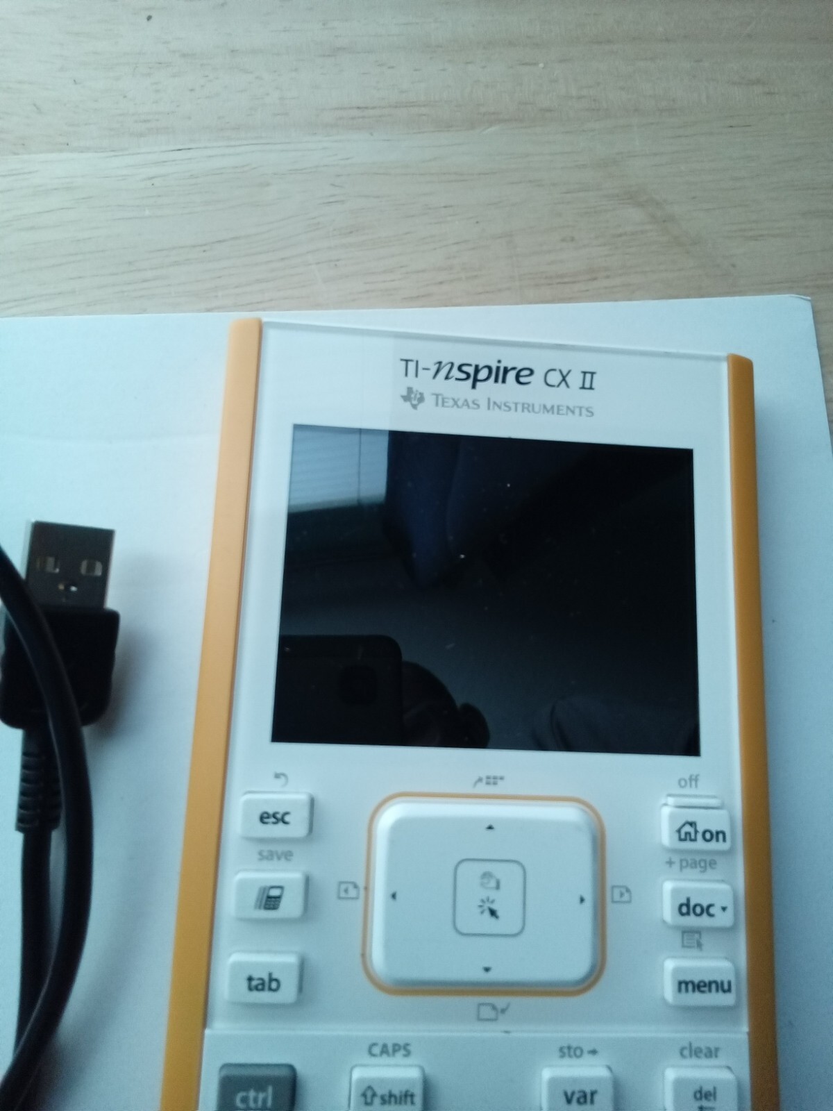 Texas Instruments TI Nspire CX II Graphing Calculator with charger USB cable