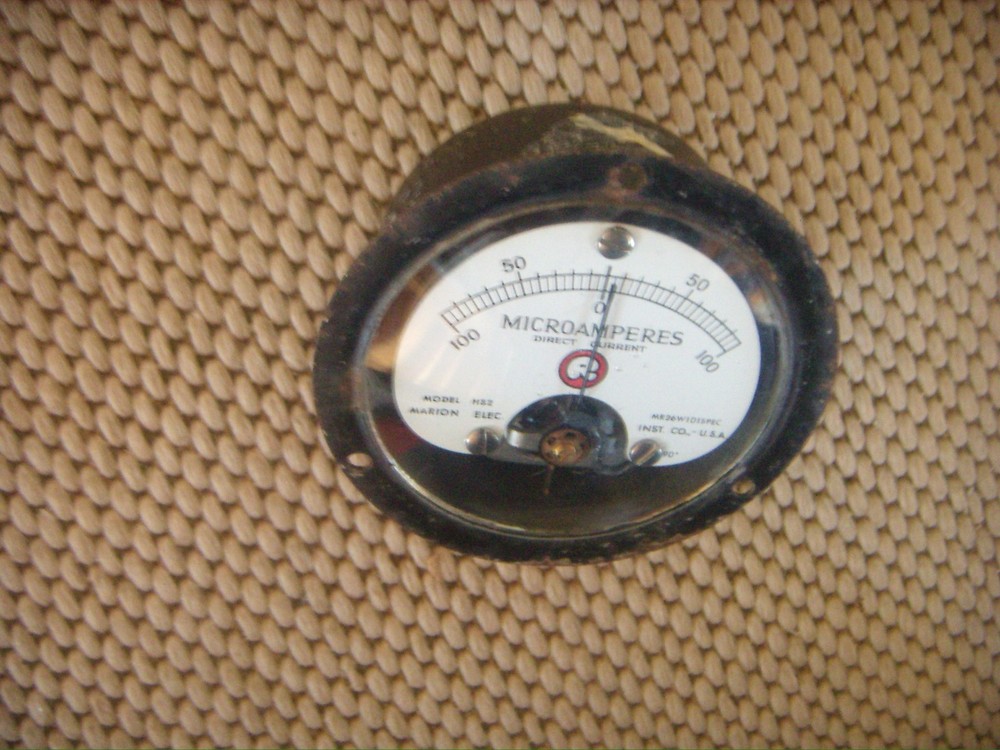 Marion Elec. Instruments Panel Meter Model HS2 Microamperes Gauge. USA