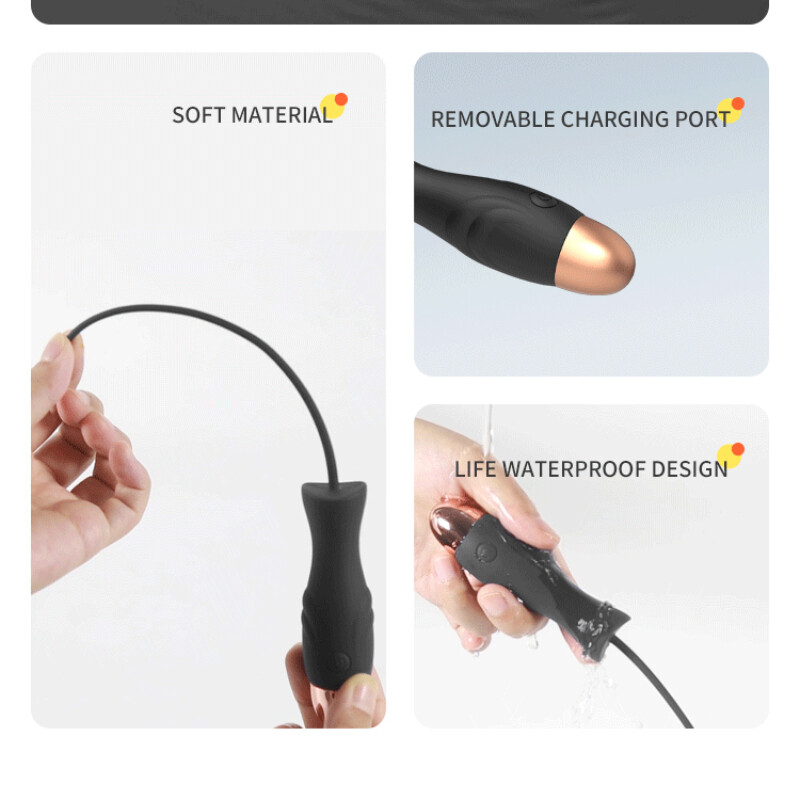 Flexible Silicone Electric Urethral Expander Dilator Penis Plug Chastity Device