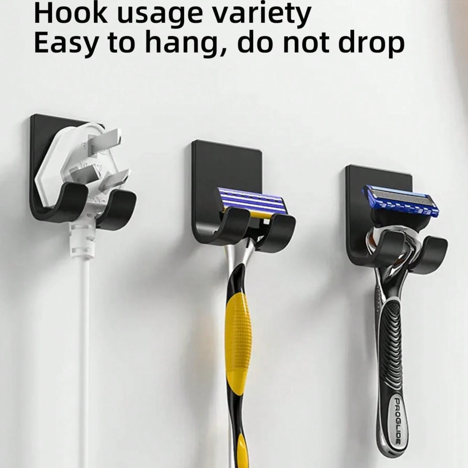 4x Razor Holder No Drilling Wall Mounted Razor Storage Organizer Shaving Shelf