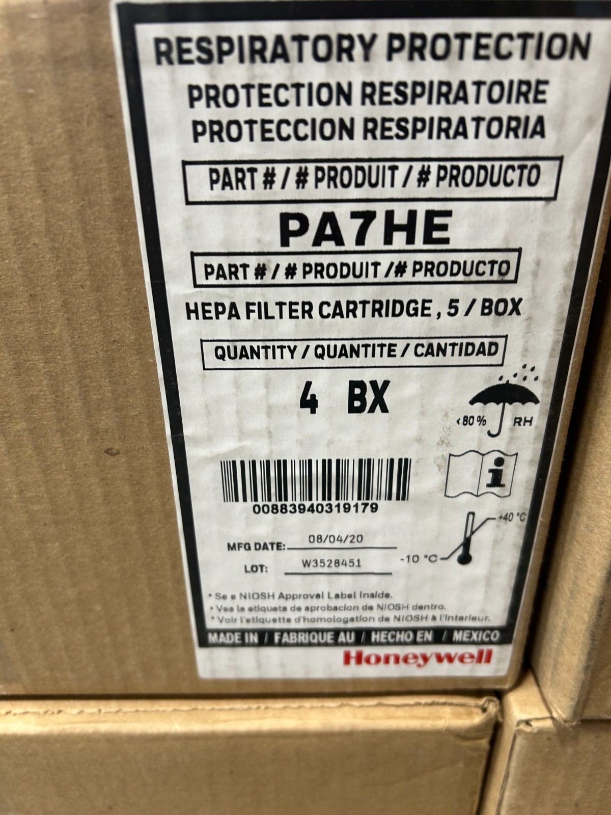 Case of 20 Honeywell PA7HE Hepa Filter Cartridge Mfg 08/04/20 GENUINE OEM