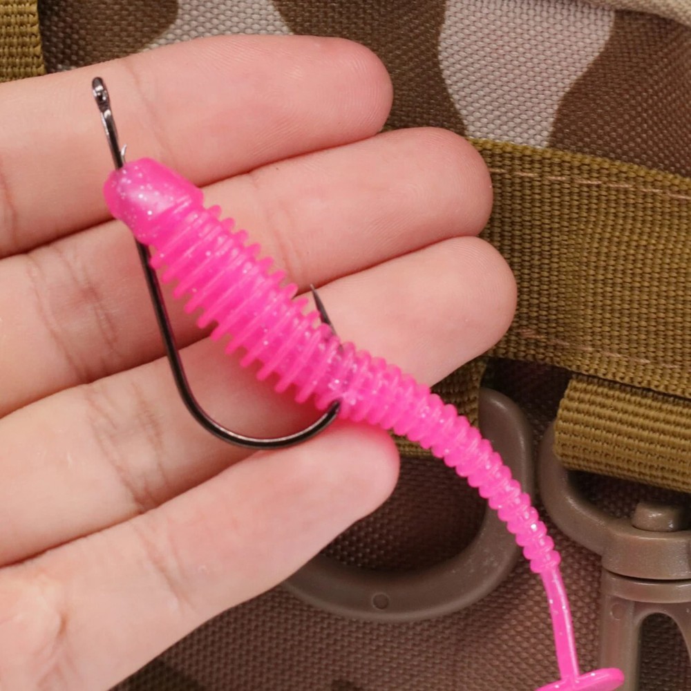 25~100Pcs Worm Hooks Long Shank Barbed hooks Baitholder hooks Live Bait hooks