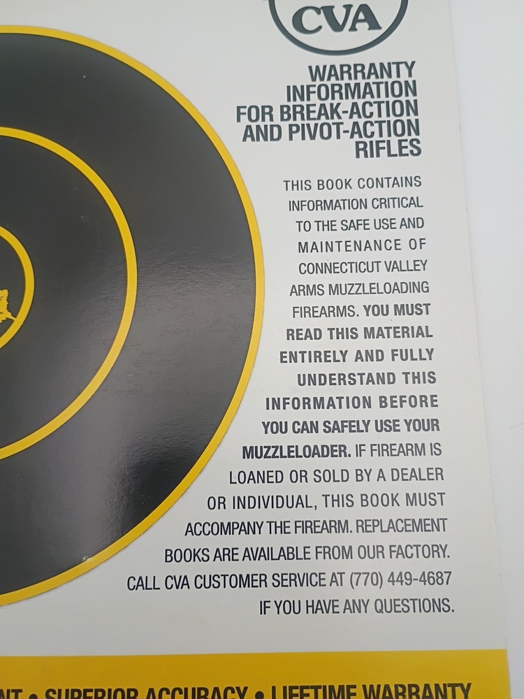 CVA Muzzleloader Break-Action Rifle Manual 2004