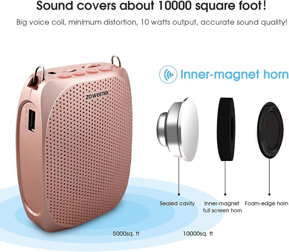 Voice Amplifier for Teachers - 12hr Battery