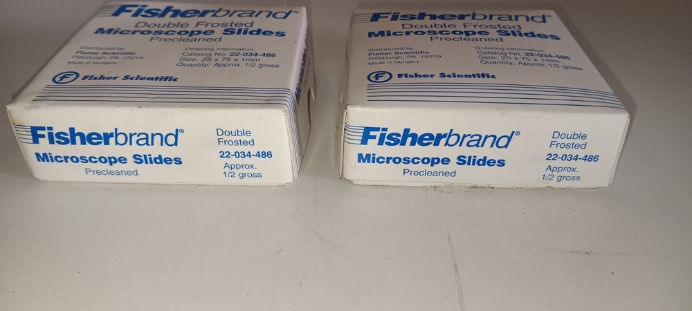 Fisherbrand Double Frosted Microscope Slides Precleaned 22-034-486. 2 Boxes