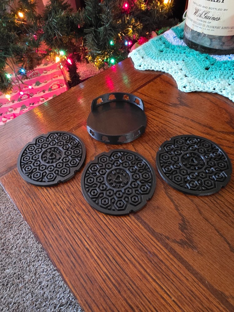 Bell System Telecom Manhole - 3pk Coaster Set