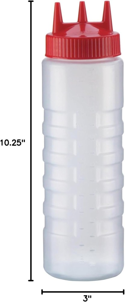 Traex 3324-1302 Red 24 Ounce Tri Tip Squeeze Dispenser