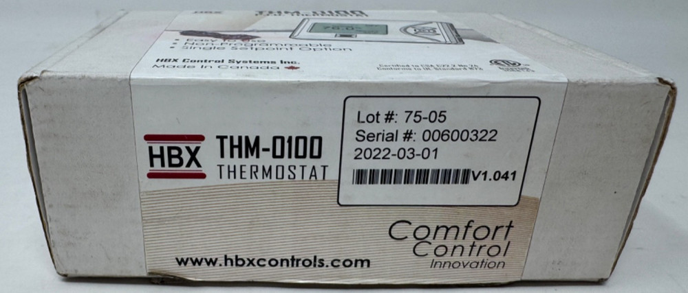 HBX Controls THM-0100 PID Thermostat *NEW Open Box