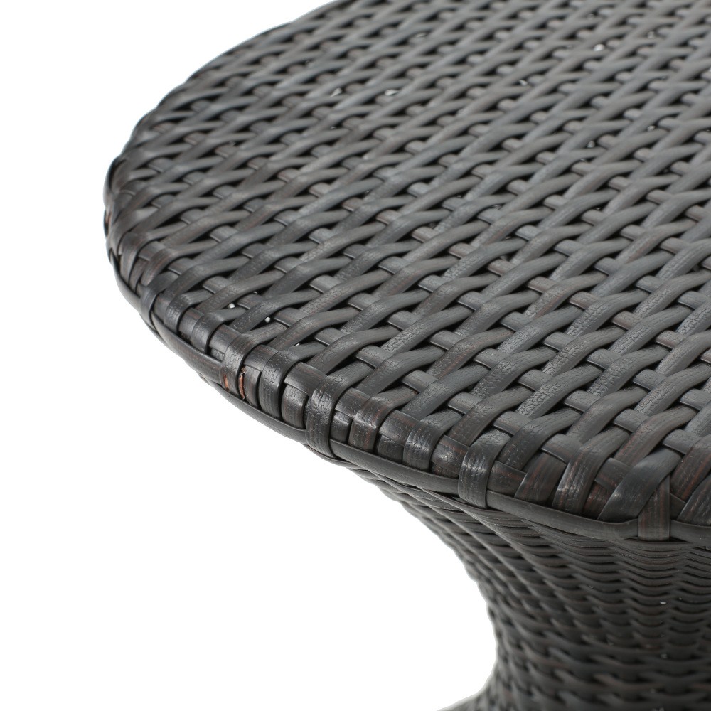 Outdoor Hourglass Side Table 16" Rattan Multi-Color No Assembly