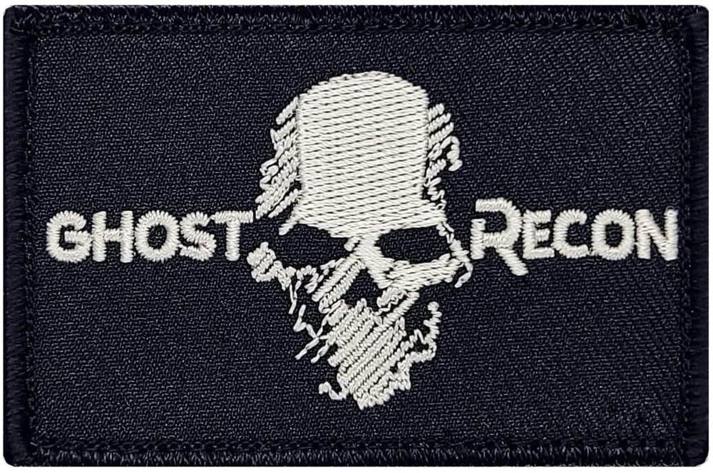 Ghost Skull Recon Wildlands Embroidered Morale Patch | 2PC HOOK BACKING 3"