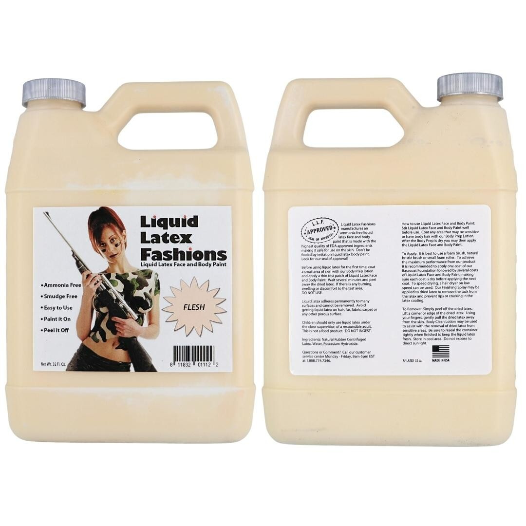 Flesh 32 Fl Oz - Liquid Latex Face and Body Paint, Make Scars and More!